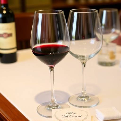 Bicchieri di Chianti Classico pronti per essere serviti.