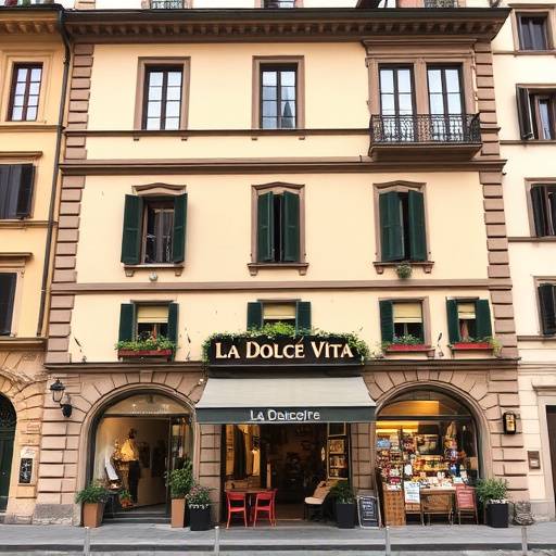 Foto della facciata del ristorante La Dolce Vita a Firenze