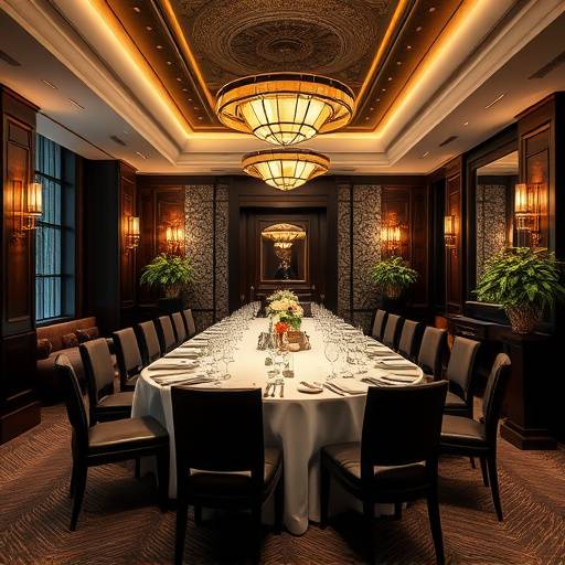 La sala da pranzo privata del ristorante, ideale per cene aziendali o celebrazioni speciali.