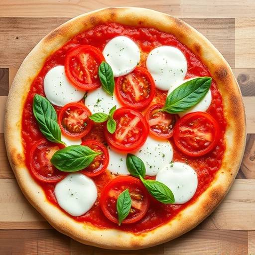 Pizza margherita con mozzarella di bufala, pomodoro San Marzano e basilico fresco