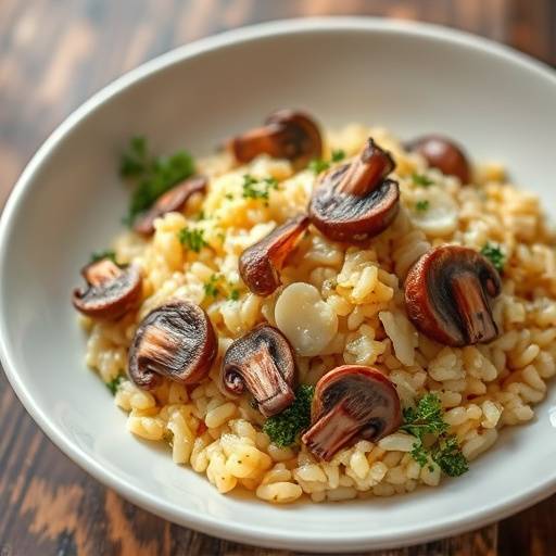Risotto ai funghi porcini, un piatto cremoso e profumato.
