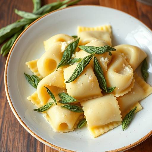 Tortelli di patate al burro e salvia, pasta ripiena con patate.