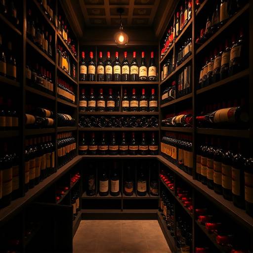 Uno scorcio della nostra cantina, con bottiglie di vino pregiato.