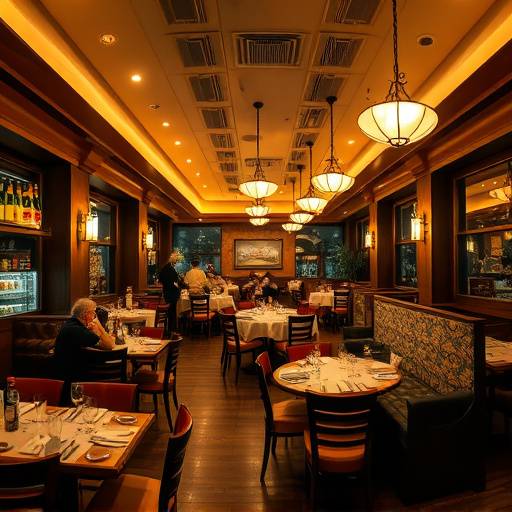 Vista panoramica della sala principale durante una serata affollata.